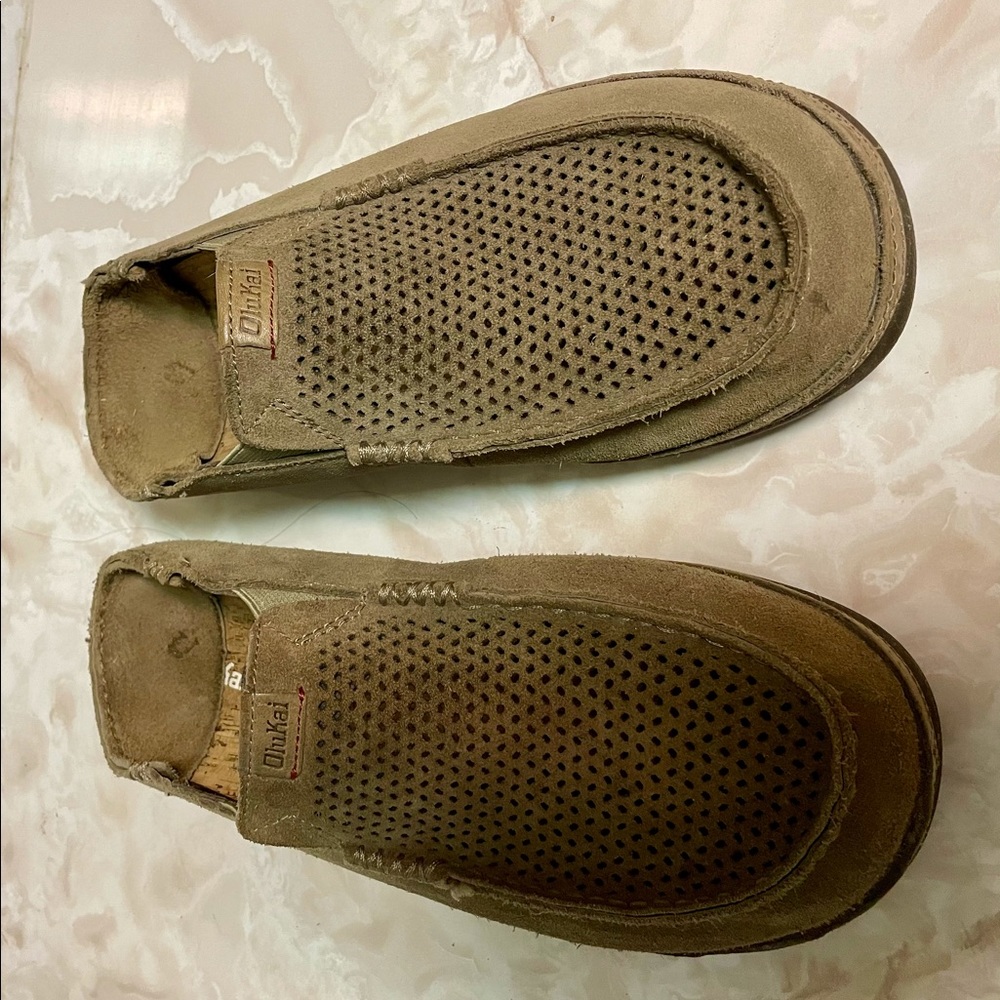 OLUKAI Moloa Kohana 11 Mens Loafers Brown Suede